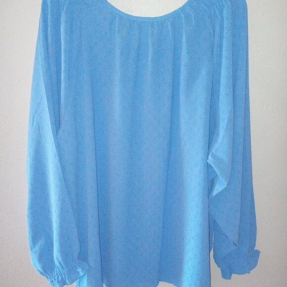 Jessica Simpson Women's Plus Size 3X Blue Long Sleeve Blouse Top NWT - Picture 5 of 5